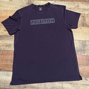 Peloton Women's Purple Monochrome Logo Performance Shirt Sz M Stretch Ride Run